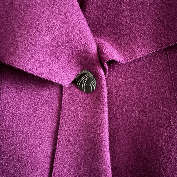 Beyond Threads Purple Bell Sleeve Alpaca Wool One Button Jacket Size XS - Picture 7 of 8
